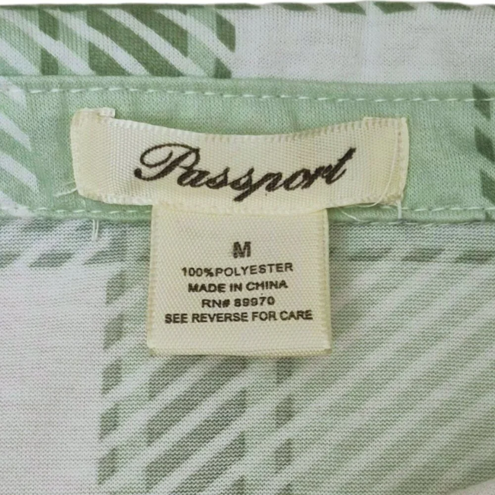NWT Passport Womens Green Plaid Button Up Shirt Size M Front Tie Roll Tab Sleeve - Picture 4 of 10
